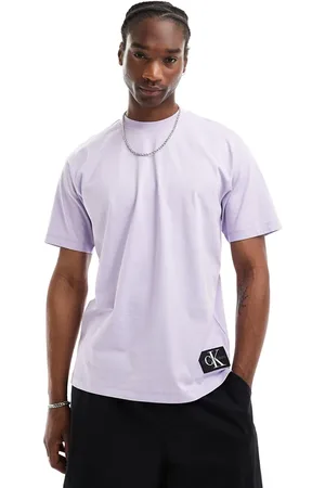 Calvin Klein Oversized badge t-shirt in pastel lilac