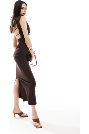 ASOS Open back drape detail midi dress in