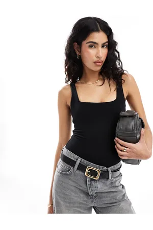 ASOS Scoop neck double layer cotton bodysuit in