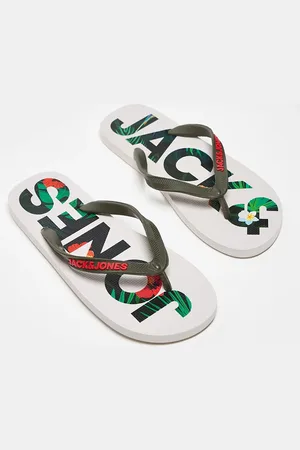 JACK & JONES Flip flops with floral logo in