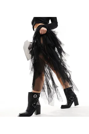 Public Desire Freak heeled ankle biker boot in