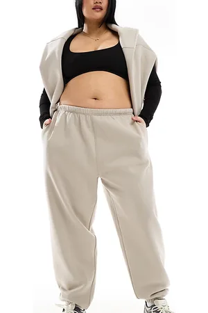 Kaiia Plus cuffed joggers co-ord in stone