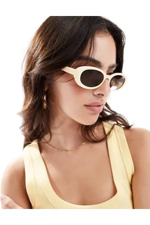 ASOS Oval sunglasses in buttermilk
