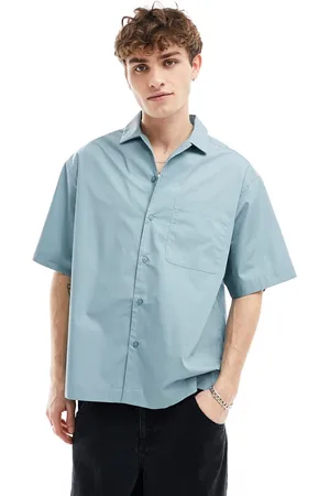 ASOS Oversized poplin shirt in light teal