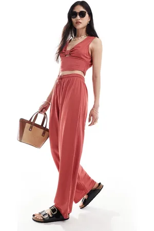 ONLY Wide leg trouser co-ord in rust