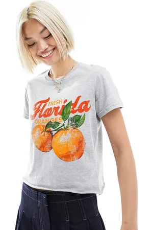 ASOS Baby tee with florida orange graphic in marl