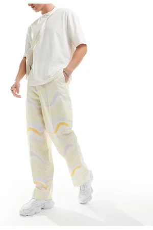 ASOS Smart wide leg trousers in multicolour wavy print