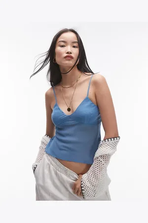 Topshop Sheer cami in denim