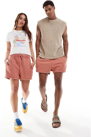ASOS Unisex shorter length slim shorts in washed
