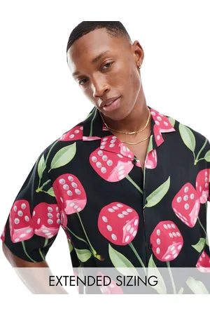 ASOS Relaxed revere shirt with cherry dice print