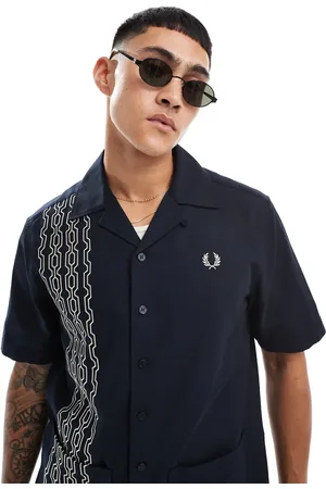 Fred Perry Embroidered revere collar shirt in