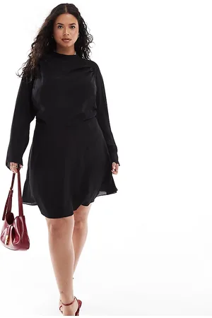 ASOS ASOS DESIGN Curve high neck mini tea dress in