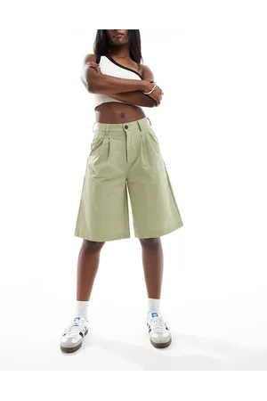 Noisy May High waisted bermuda shorts in sage