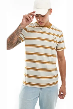 Fred Perry Stripe t-shirt in peach and