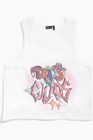 ASOS PRIDE genderless vest in open mesh with front print