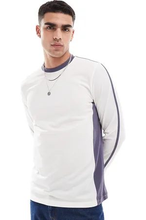 ASOS Long sleeve t-shirt in sporty mesh with cut and sew panels