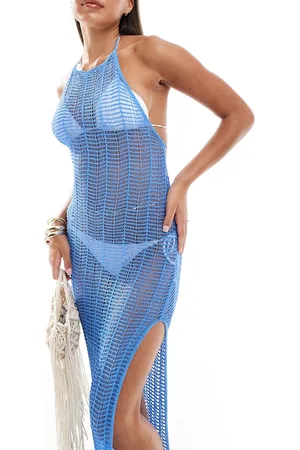 ASOS Halter crochet knit maxi beach dress in