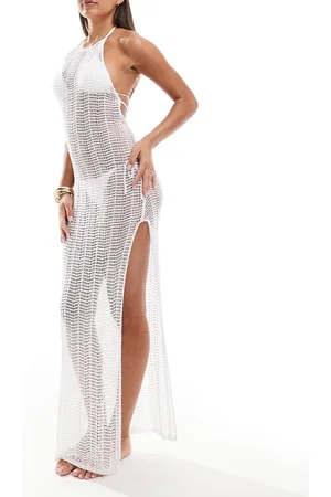 ASOS Halter crochet knit maxi beach dress in