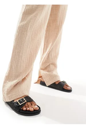 New Look Double strap sandal with raffia in