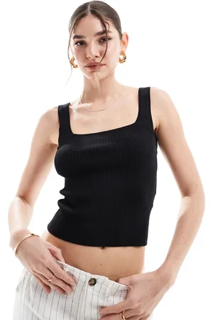 Pimkie Ribbed square neck top in
