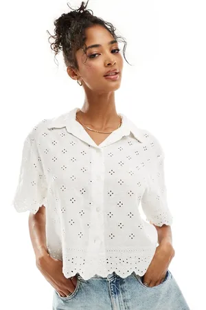 Abercrombie & Fitch Short sleeve scallop shirt in