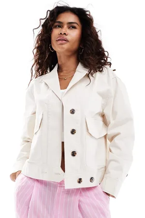 In wear InWear Piri denim utility jacket co-ord in cream