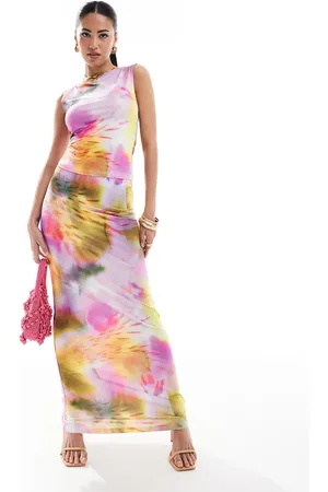 ASOS Large scale floral co ord maxi skirt in