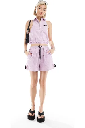 COLLUSION Sporty shorts co ord with bow detail in stripe