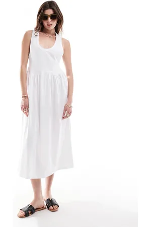 ASOS Scoop neck smock midi dress in