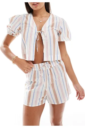 ASOS Carrie cotton co-ord beach short in stripe