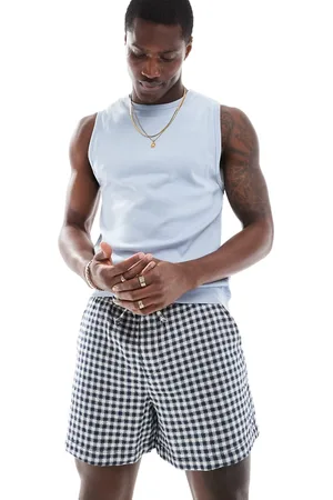 ASOS Muscle fit vest with panel detail in light