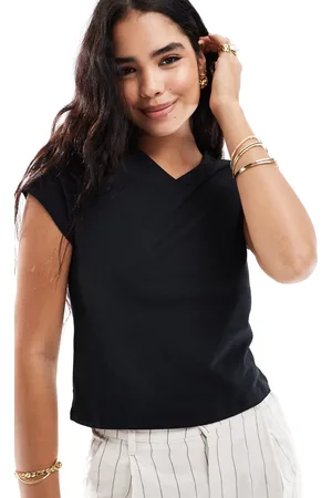 ASOS V neck cap sleeve slim t-shirt in