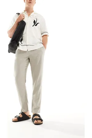 New Look Linen blend trouser in light