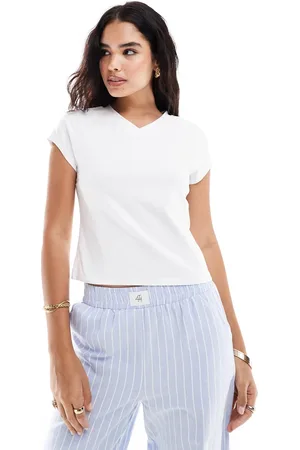 ASOS V neck cap sleeve slim t-shirt in