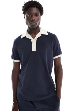 GANT Logo towelling resort contrast collar polo in CO-ORD