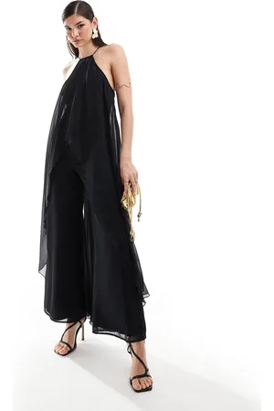 ASOS Halter overlay jumpsuit in