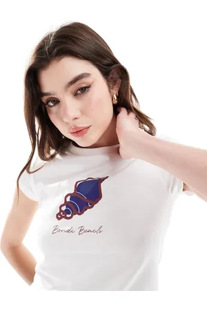 ASOS Baby tee with bondi beach shell graphic in cream
