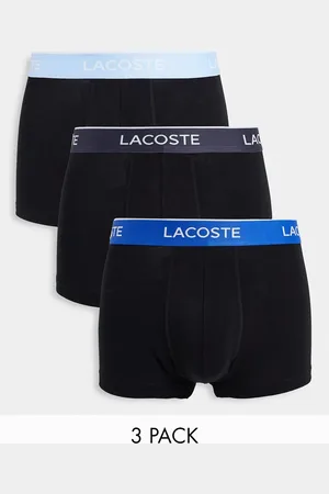 Lacoste 3 pack trunks contrast waistband in