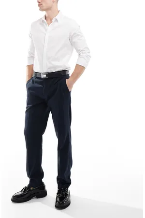 River Island Slim fit tailored trousers in navy