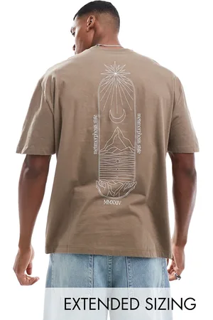 ASOS Oversized t-shirt in brown with celestial back print