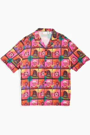 ASOS PRIDE genderless co-ord relaxed short sleeve revere shirt with print