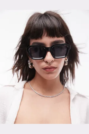 Topshop Alder oversized angled sunglasses in