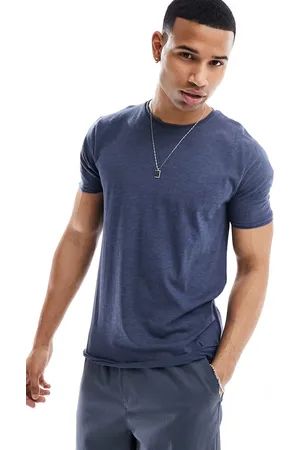 Brave Soul Raw edge t-shirt in navy