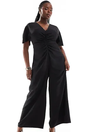 ASOS ASOS DESIGN Curve ruched front cut out back jumpsuit in