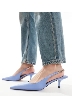 ASOS Sharp slingback chain detail mid shoes in