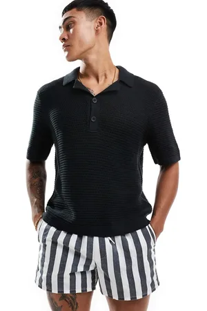 Abercrombie & Fitch 2 button revere collar resort knit polo in