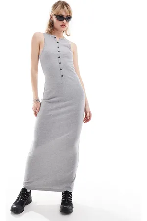 COLLUSION Festival rib vest maxi dress in