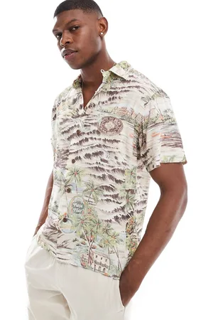 Ralph Lauren Short sleeve Havana playa print rayon shirt in CO-ORD