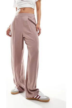 ASOS Relaxed pull on trousers in mink