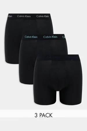Calvin Klein Cotton stretch boxer briefs 3 pack in with coloured logo